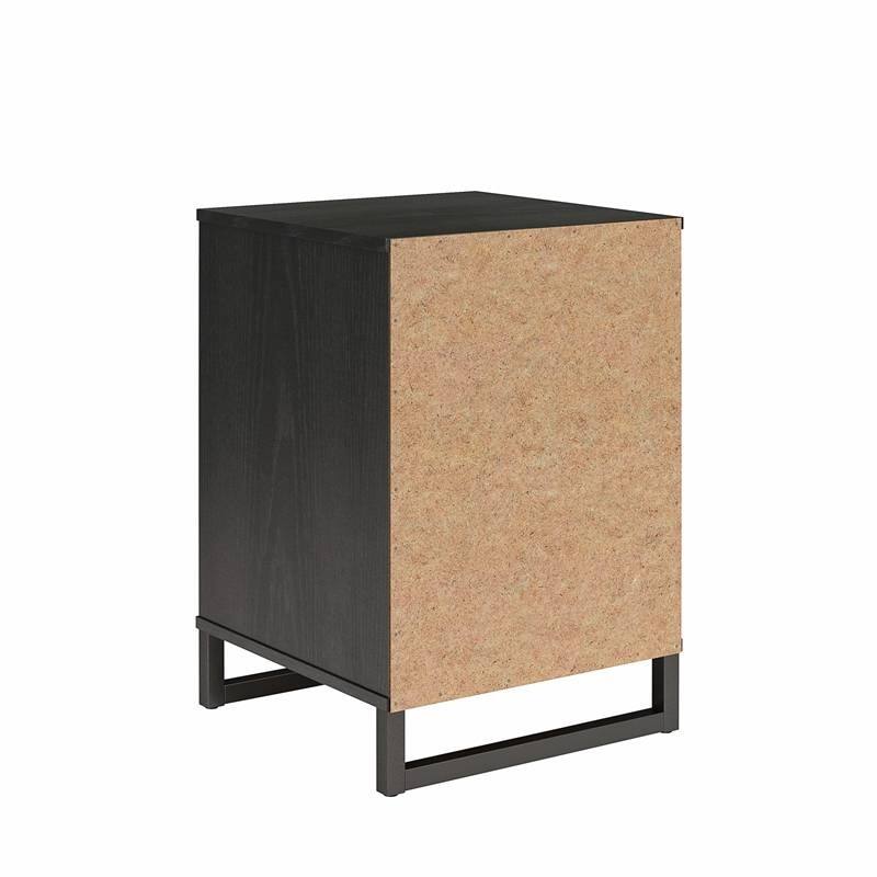 Alt View 1. Hivvago - Hivvago Modern 1-Drawer Bedroom Nightstand Wood Finish with Metal Legs - Black.