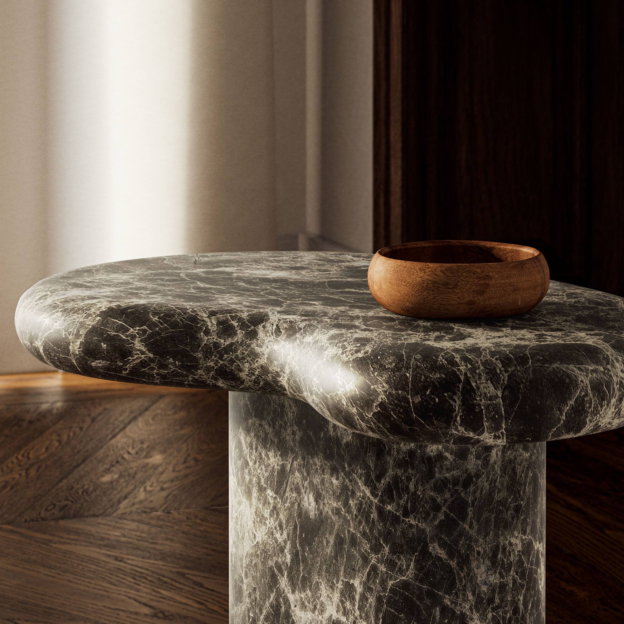 Alt View 2. Modway - Elowen Outdoor Patio Side Table by Modway - Dark Emperador Marble.