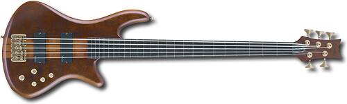 Front. Schecter - Stiletto Studio 5-String Full-Size Electric Bass Guitar - Honey Satin.
