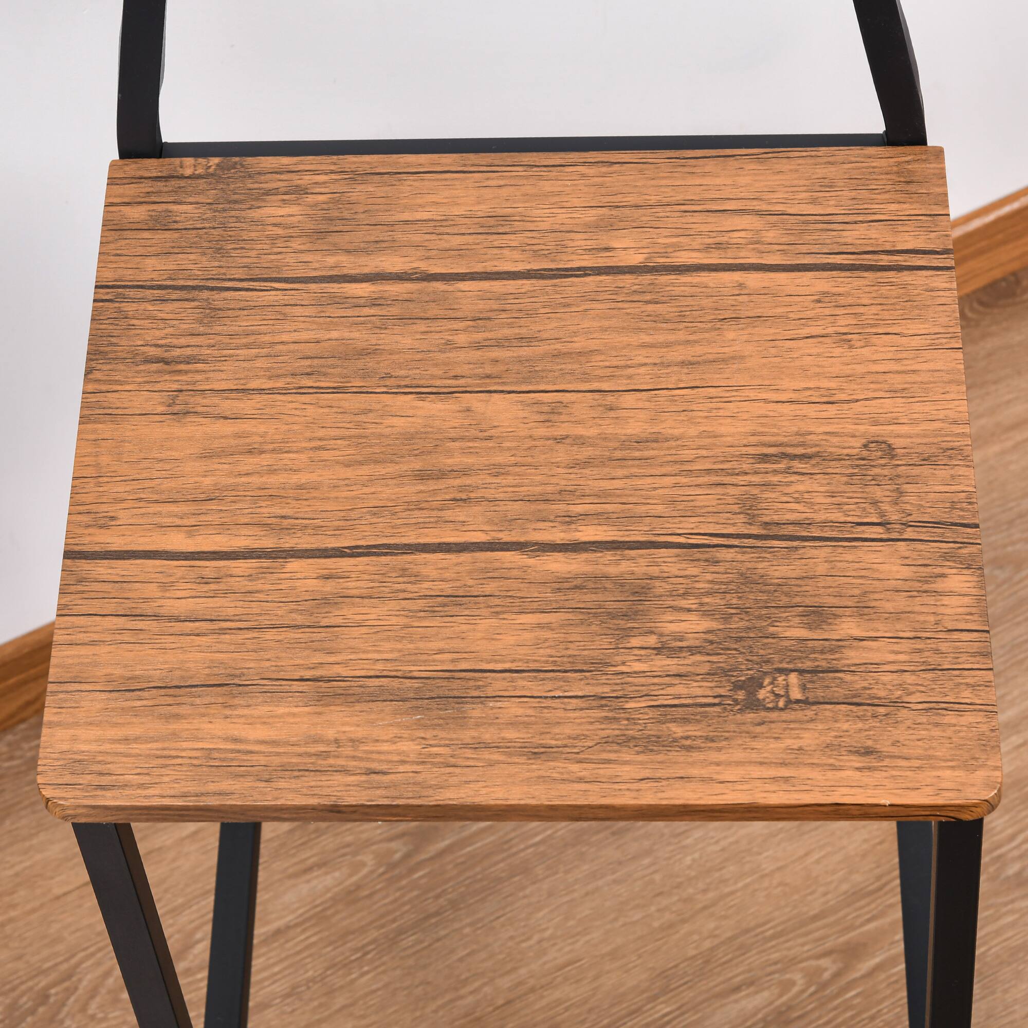 Alt View 7. Homcom - Counter Height Bar Table Set for 4, Square Kitchen Table and Chairs Set with Footrest, Metal Legs - Walnut,Black.