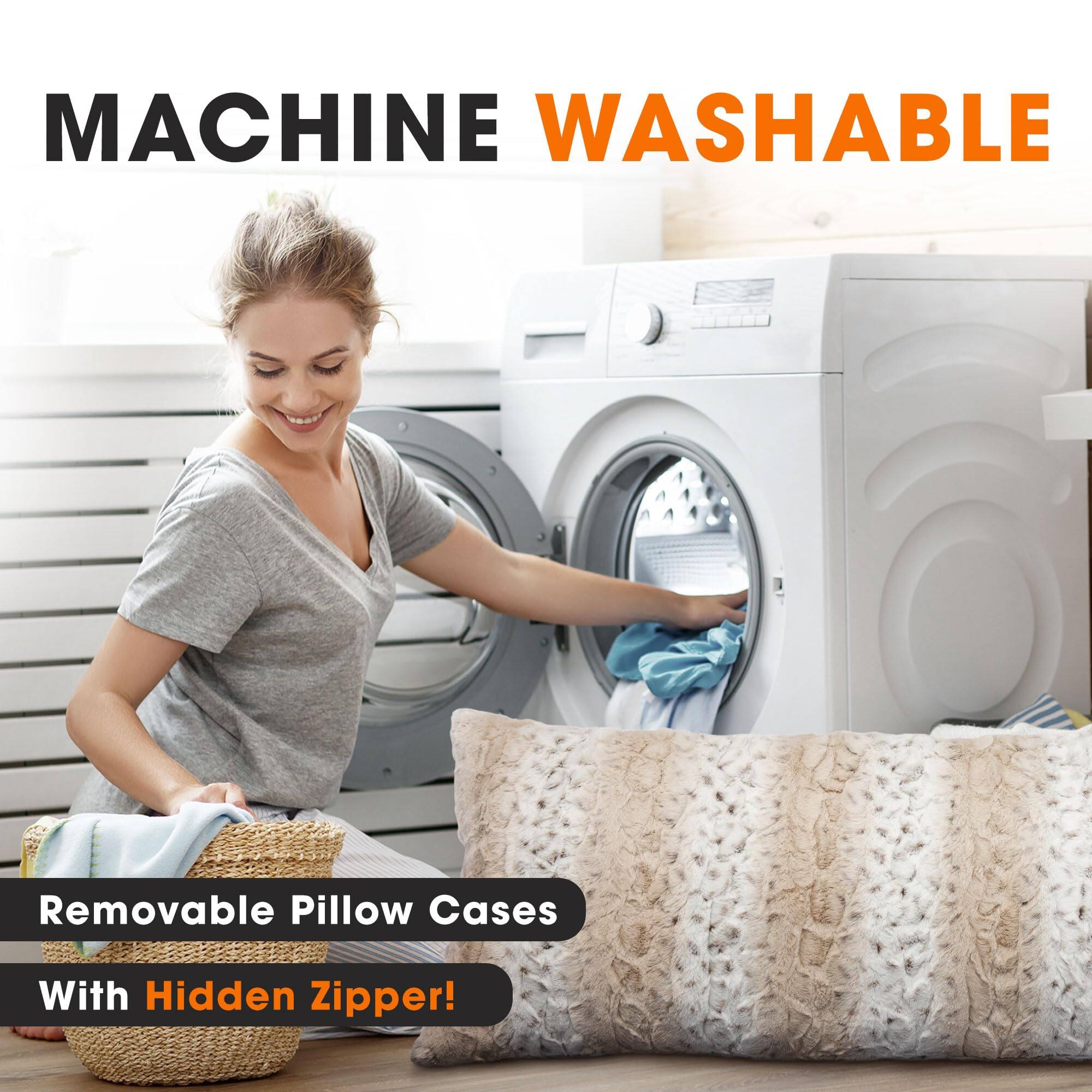 MACHINE WASHABLE

Removable Pillow Cases

With Hidden Zipper!