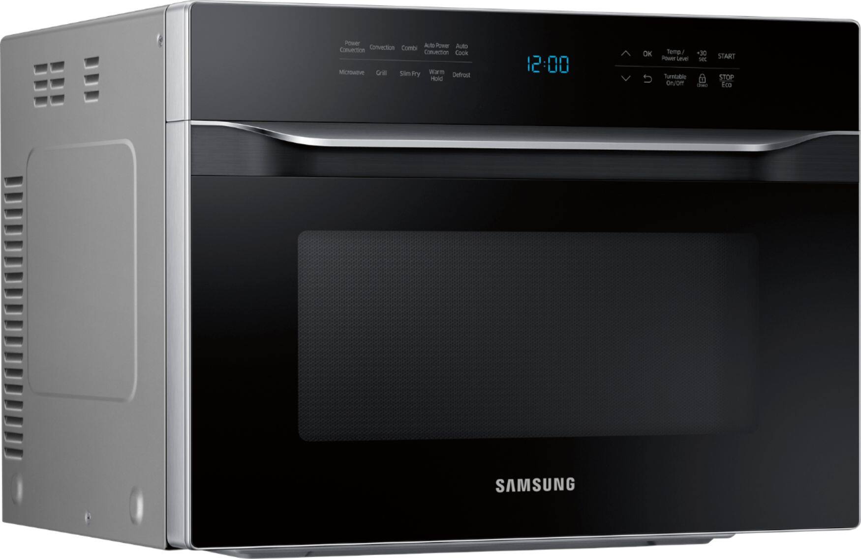 Angle. Samsung - 1.2 cu. ft. Countertop Convection Microwave with PowerGrill - Black.