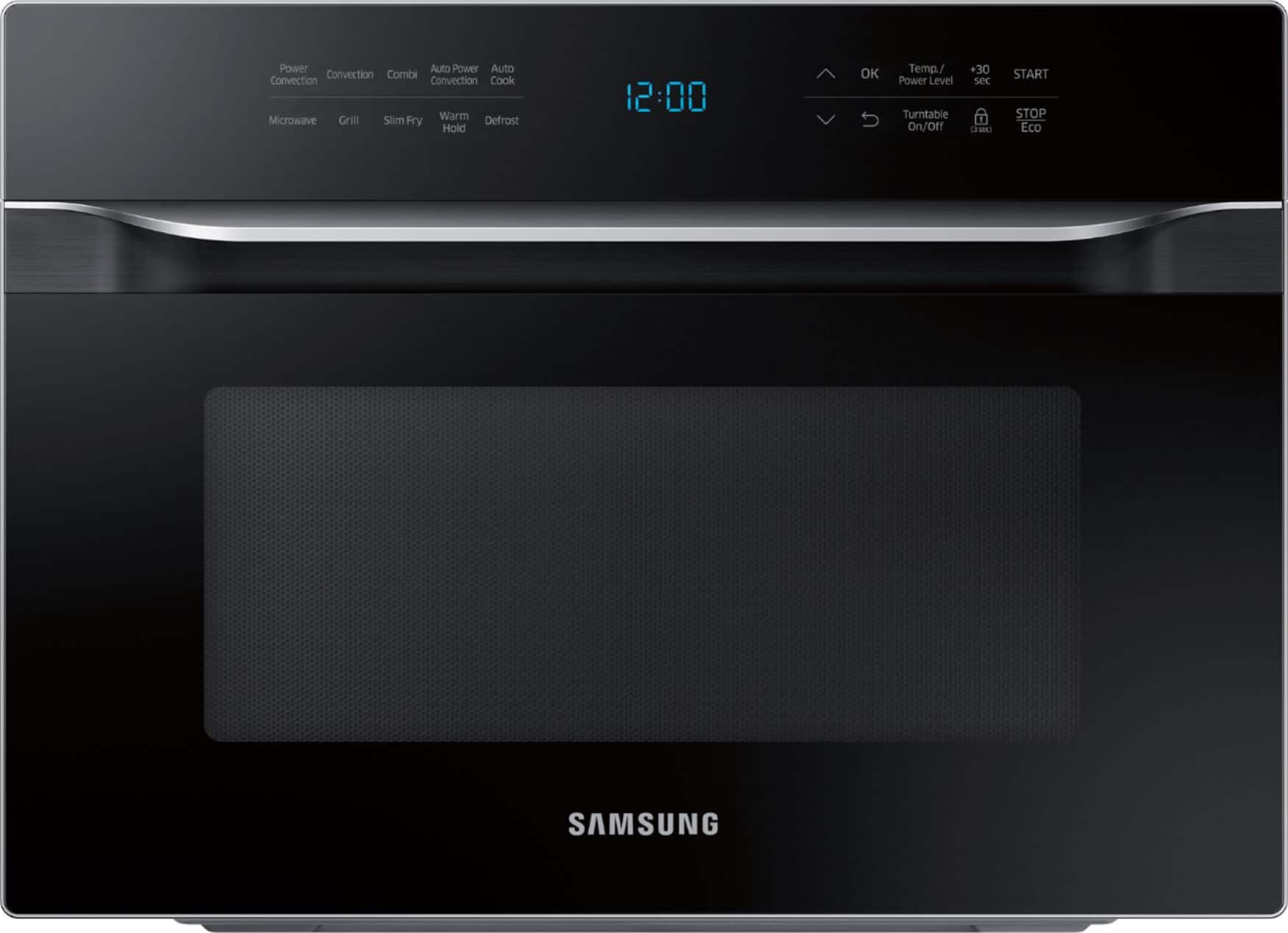 Samsung - 1.2 cu. ft. Countertop Convection Microwave with PowerGrill - Black - Front_Zoom