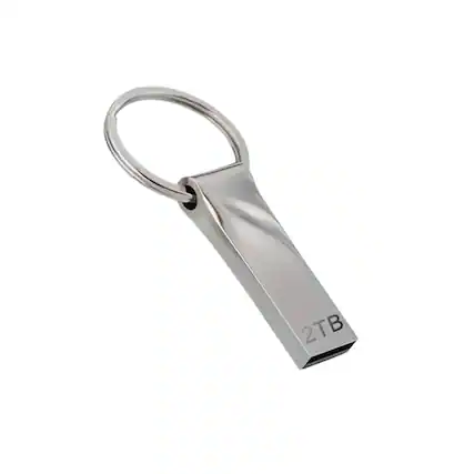 Front. Stock Preferred - 2TB USB 2.0 Metal Flash Drive – High-Speed Portable Data Storage with OTG & Type-C Adapter for PC, Laptop & Mac - Silvery.