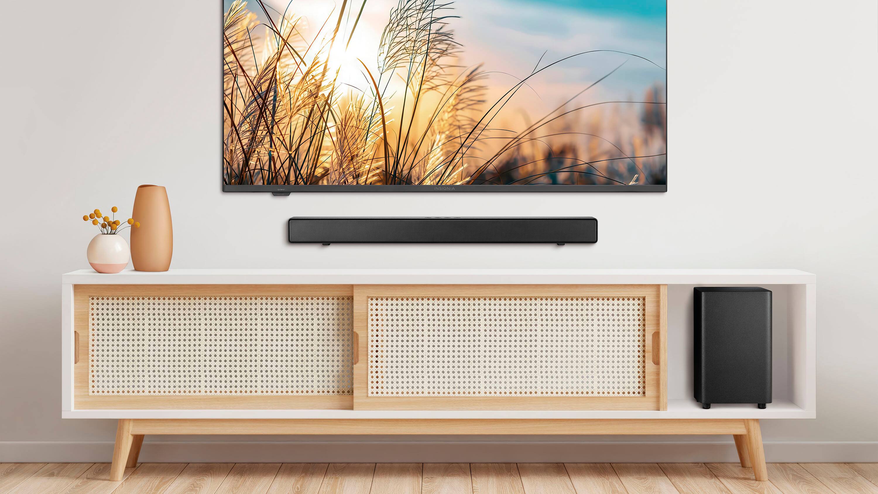 Alt View 9. Insignia™ - 2.1 Channel Soundbar with Wireless Subwoofer, DTS Virtual:X, Bluetooth, and Dialogue Enhancement - Black.
