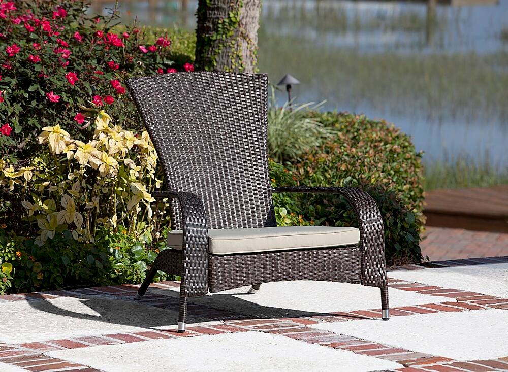 Alt View 13. Patio Sense - Coconino Wicker Chair - Mocha/Beige.