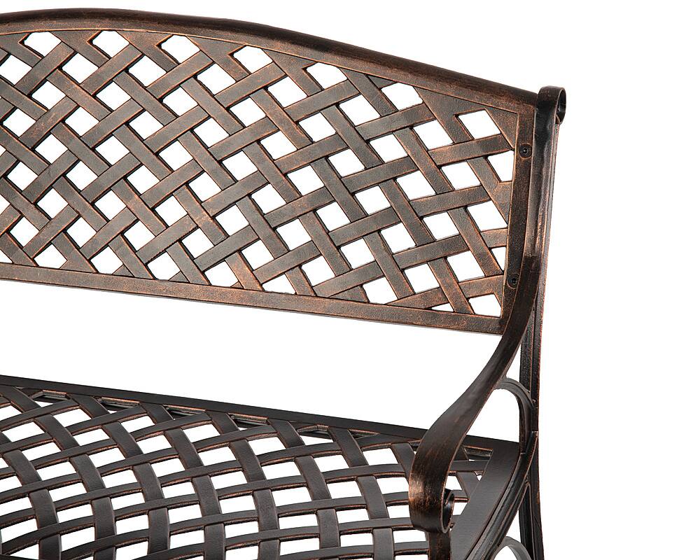 Alt View 12. Patio Sense - Antique Bronze Cast Aluminum Patio Bench - Brown.