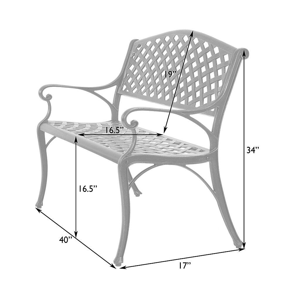 Alt View 17. Patio Sense - Antique Bronze Cast Aluminum Patio Bench - Brown.
