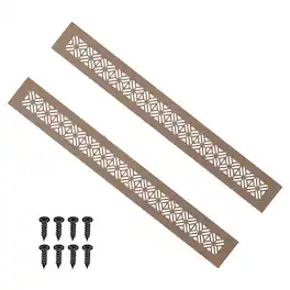 Unique Bargains - 16"x2" Door Air Vent Cover, 2pcs Heavy Duty Aluminum Alloy Grille Louvered with Mounting Screws for Cabinet Wardrobe - Brown