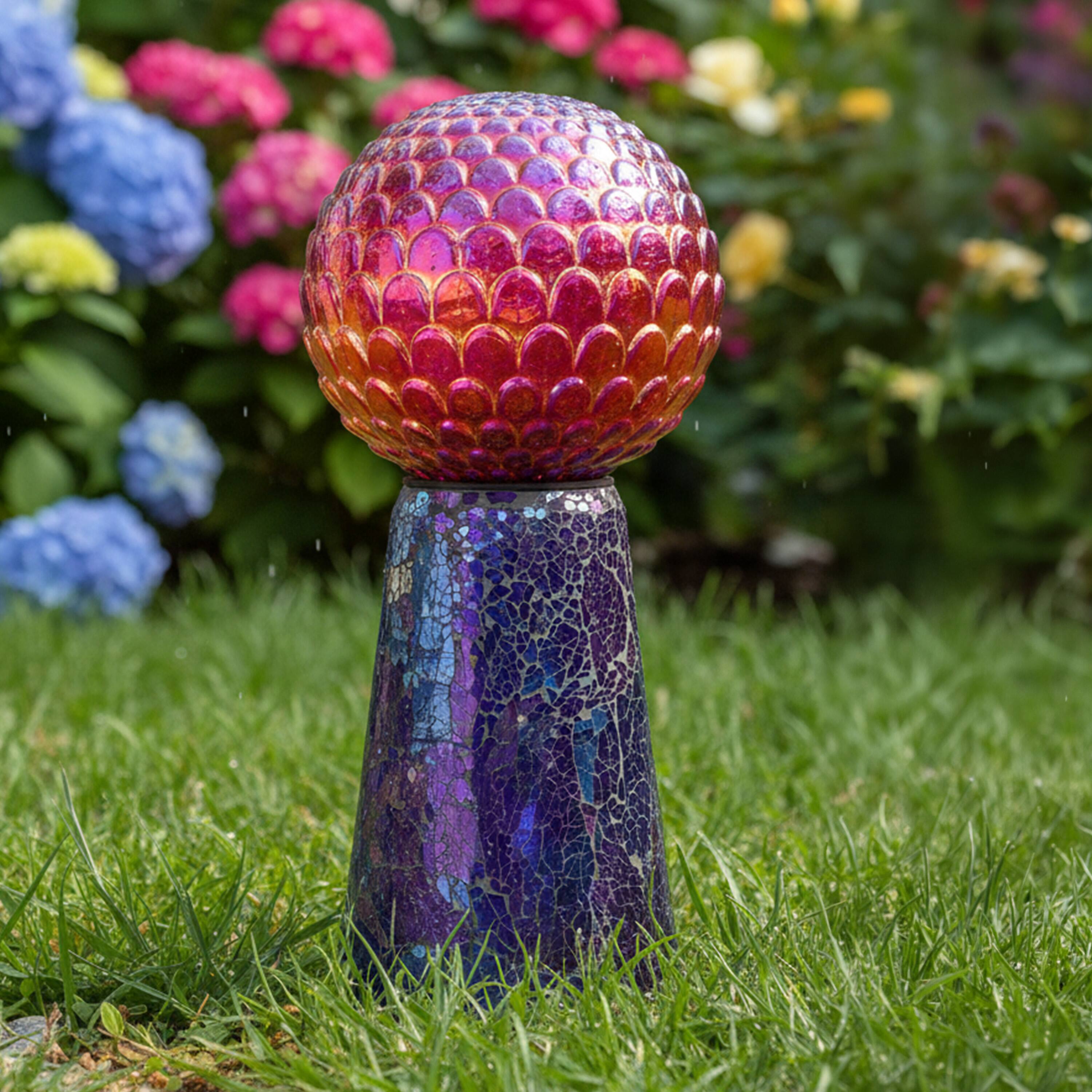 Alt View 7. Sunnydaze - 11" H Mosaic Gazing Globe Stand - Iridescent Purple.