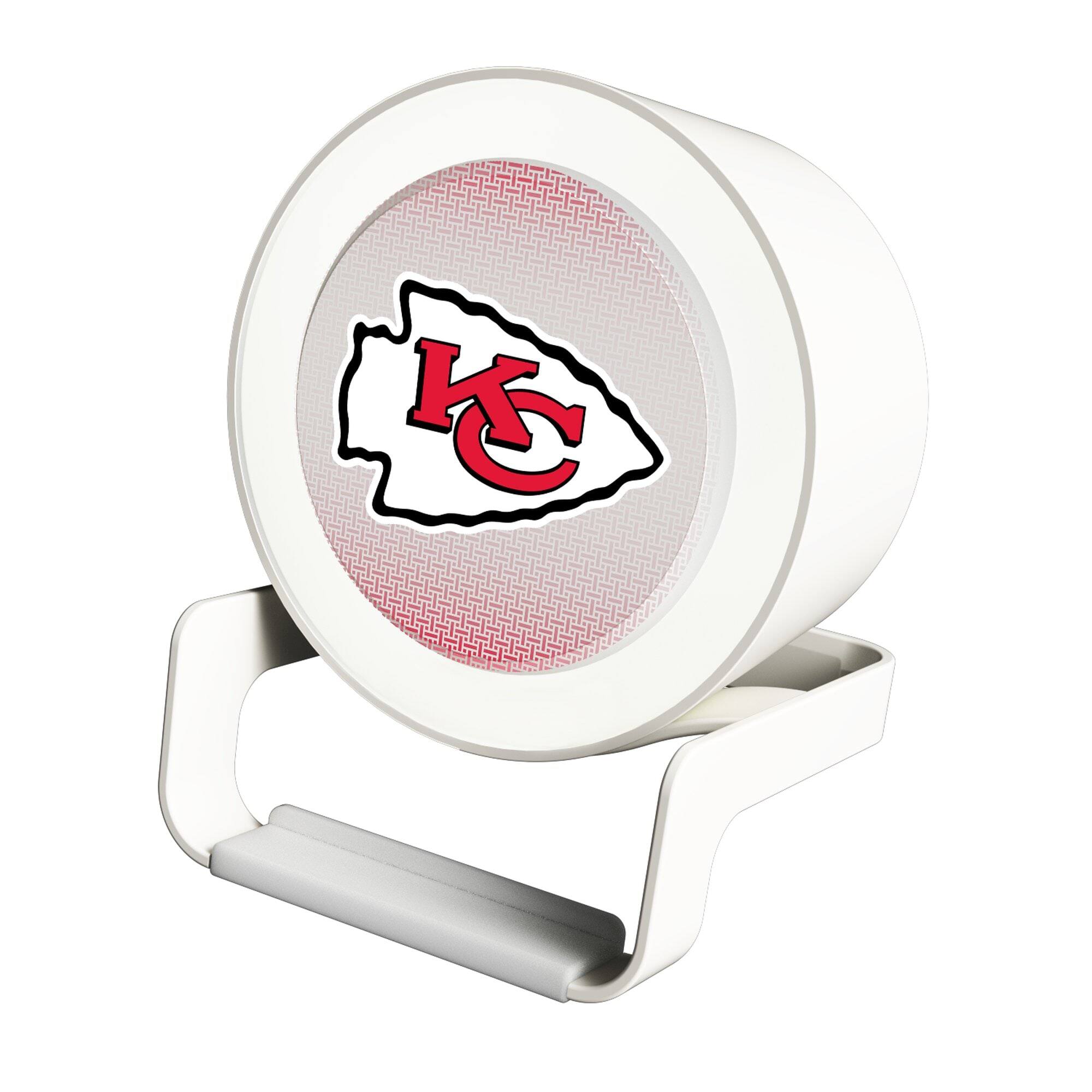 Front. Keyscaper - Kansas City Chiefs Linen Print Nightlight Charger & Bluetooth Speaker - White.