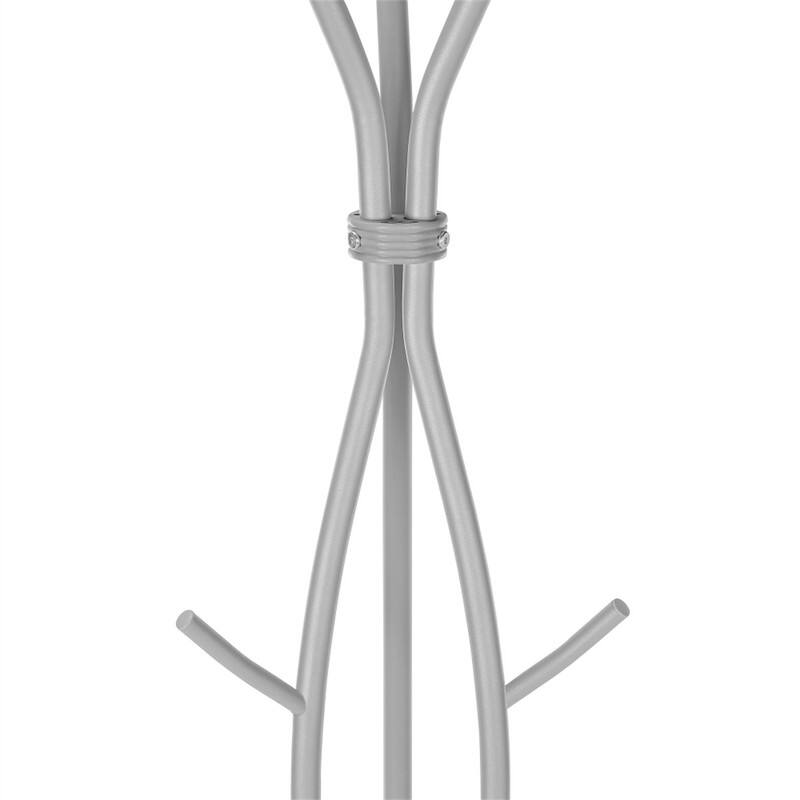 Alt View 4. ALEXOUN - Metal Branch Design Coat Rack, Hall Tree, Free Standing with 11 Hooks, Ideal for Entryway and Bedroom, 74" Height, - Silver.
