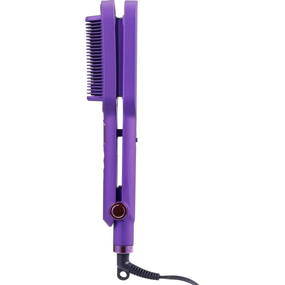 Back. John Frieda - 2-in-1 Heated Hair Brush & Waver - Purple.