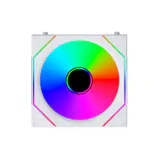 Front. Lian Li - UNI FAN SL Infinity Flex 120mm Normal Blade (NOT Reverse) ARGB Fan, Single Pack, Infinity Mirror,Controller Not Included - White.