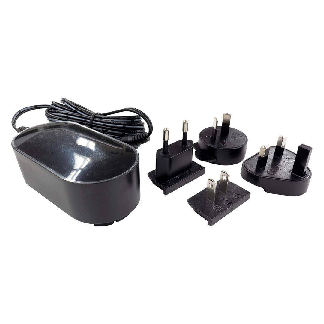 Angle. Atomos - Atomos Locking 12V 3A AC Black Power Adaptor with Multi Region Removable Plugs.