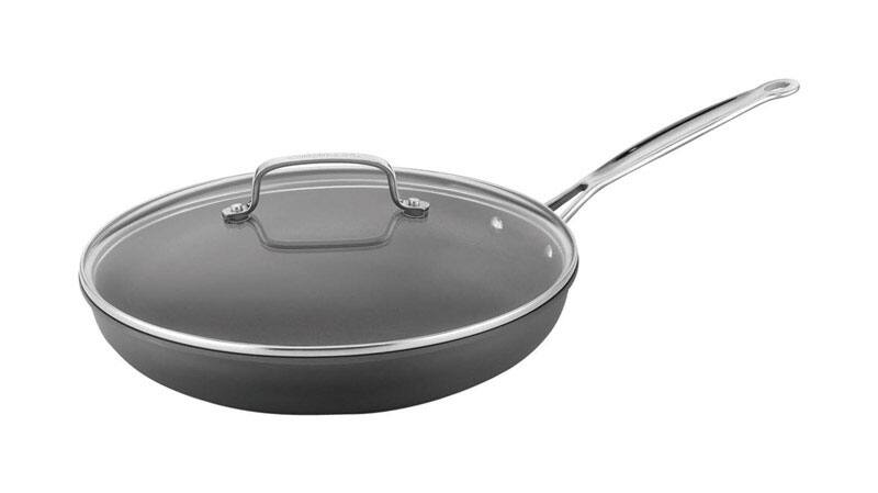 Alt View 2. Cuisinart - Chef's Classic Aluminum Skillet w/Lid 12 in. - Black.