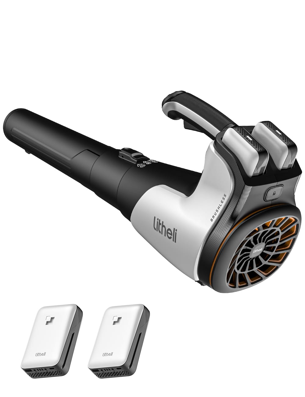 Litheli - U20 Series 2x20V Brushless Leaf Blowe, Battery-Powered for Leaves, Dust, Snow, Debris - Black and White