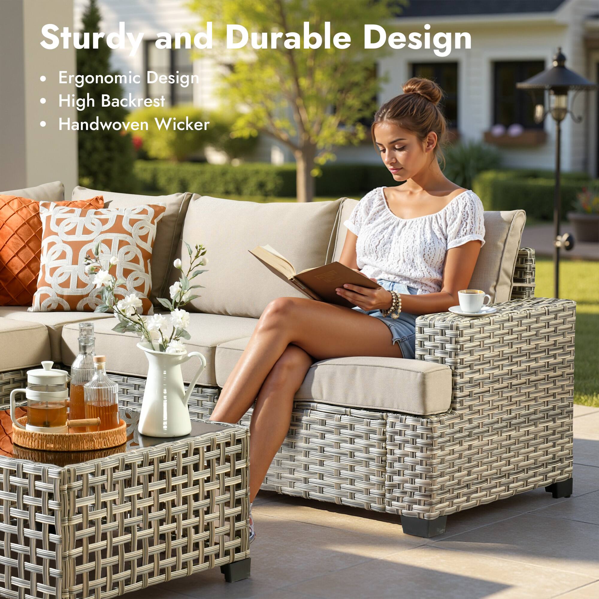 Sturdy and Durable Design  
- Ergonomic Design  
- High Backrest  
- Handwoven Wicker