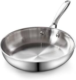 Cooks Standard - Multi-Ply Clad 10-Inch Frying Pan, Everyday Wok Stir Fry Pan Kitchen Skillet - Stainless Steel