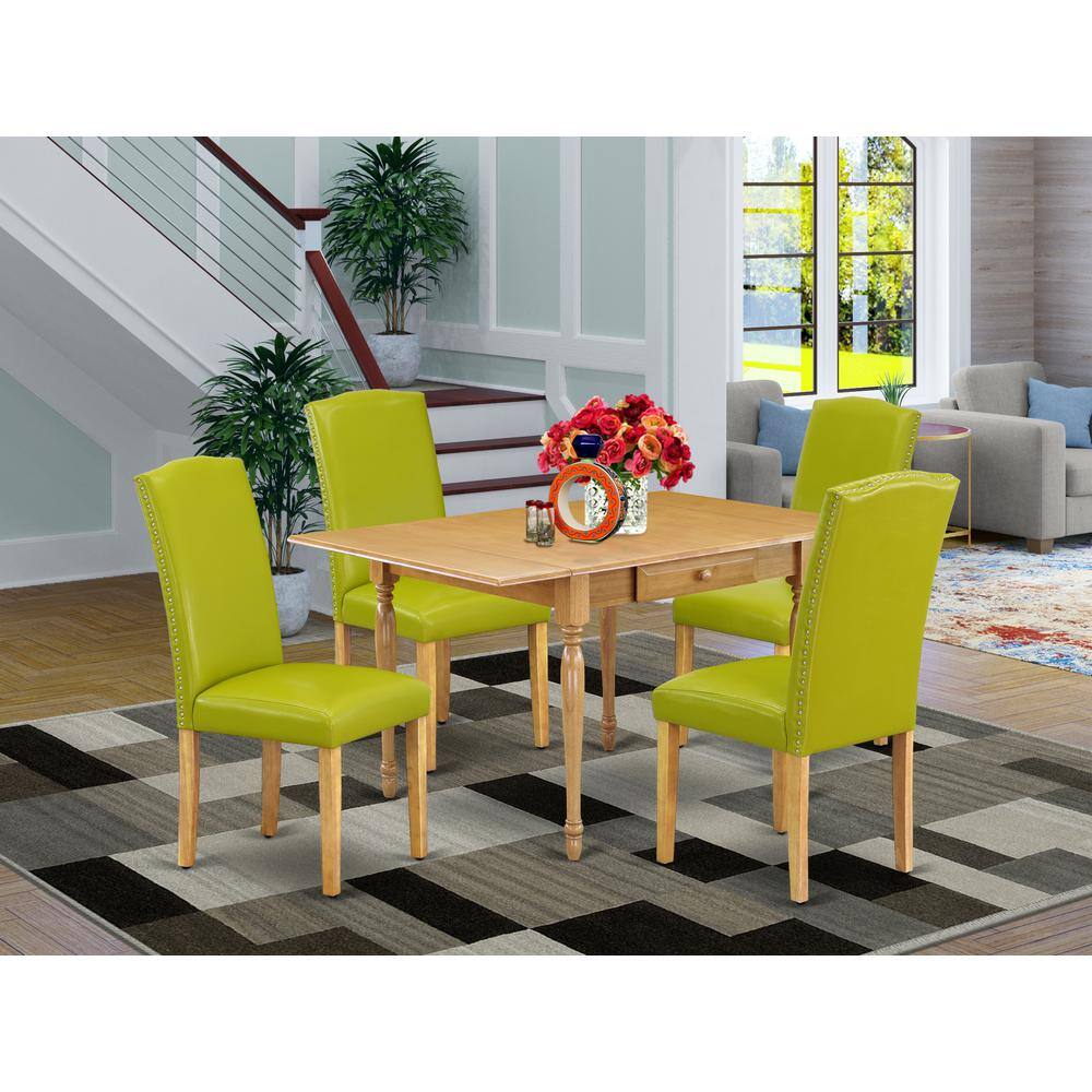 Angle. East West Furniture - Dining Room Set Oak - Brown.