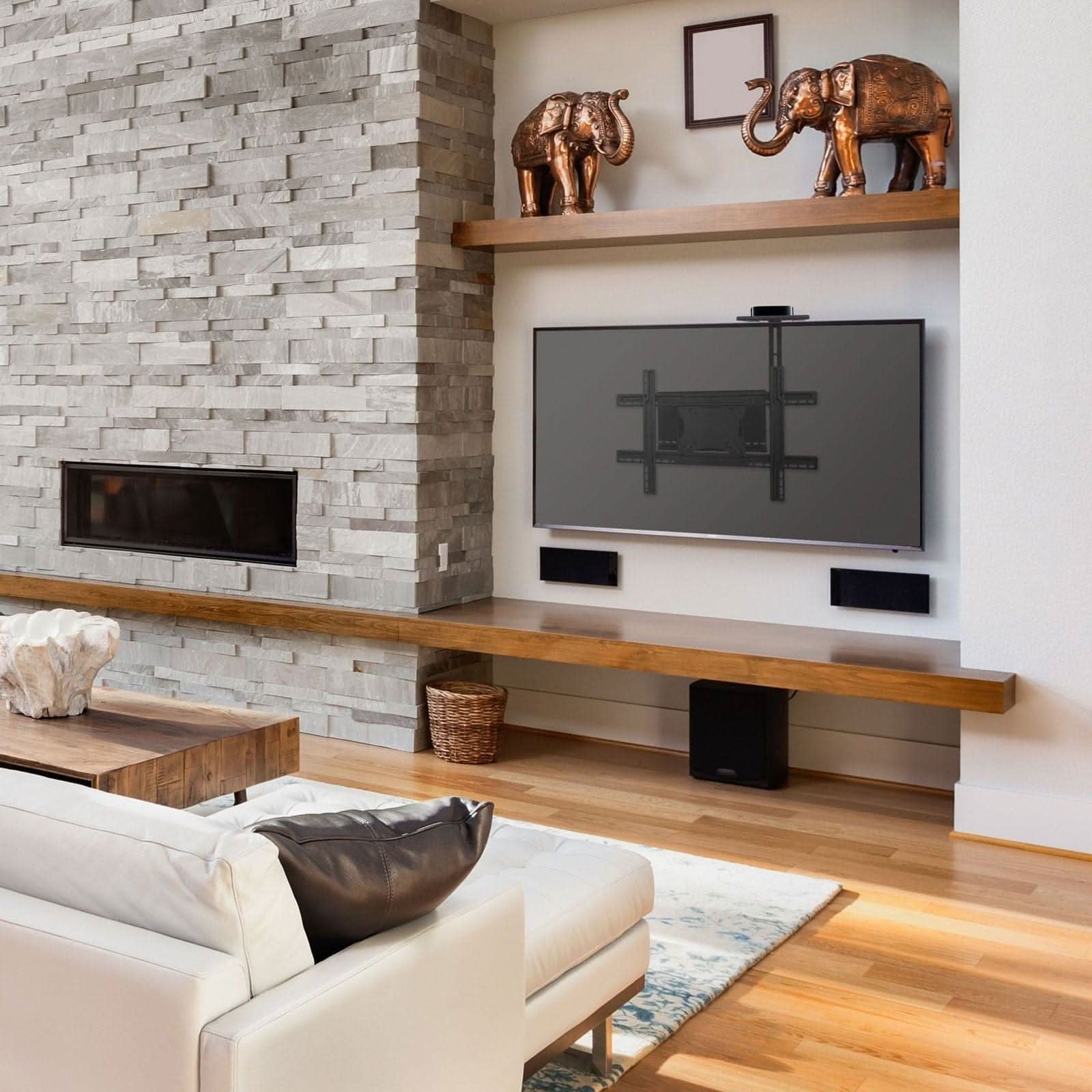 Alt View 1. Mount-It! - Floating TV Shelf for A/V Components with Durable Steel Design, Air Vents & TV or Wall Mount Compatibility, Black - Black.