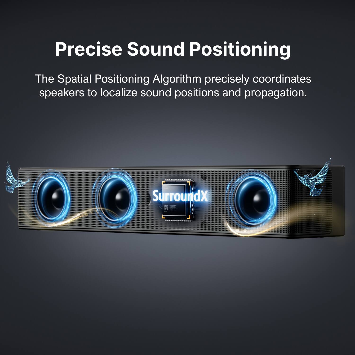 Precise Sound Positioning

The Spatial Positioning Algorithm precisely coordinates speakers to localize sound positions and propagation.
