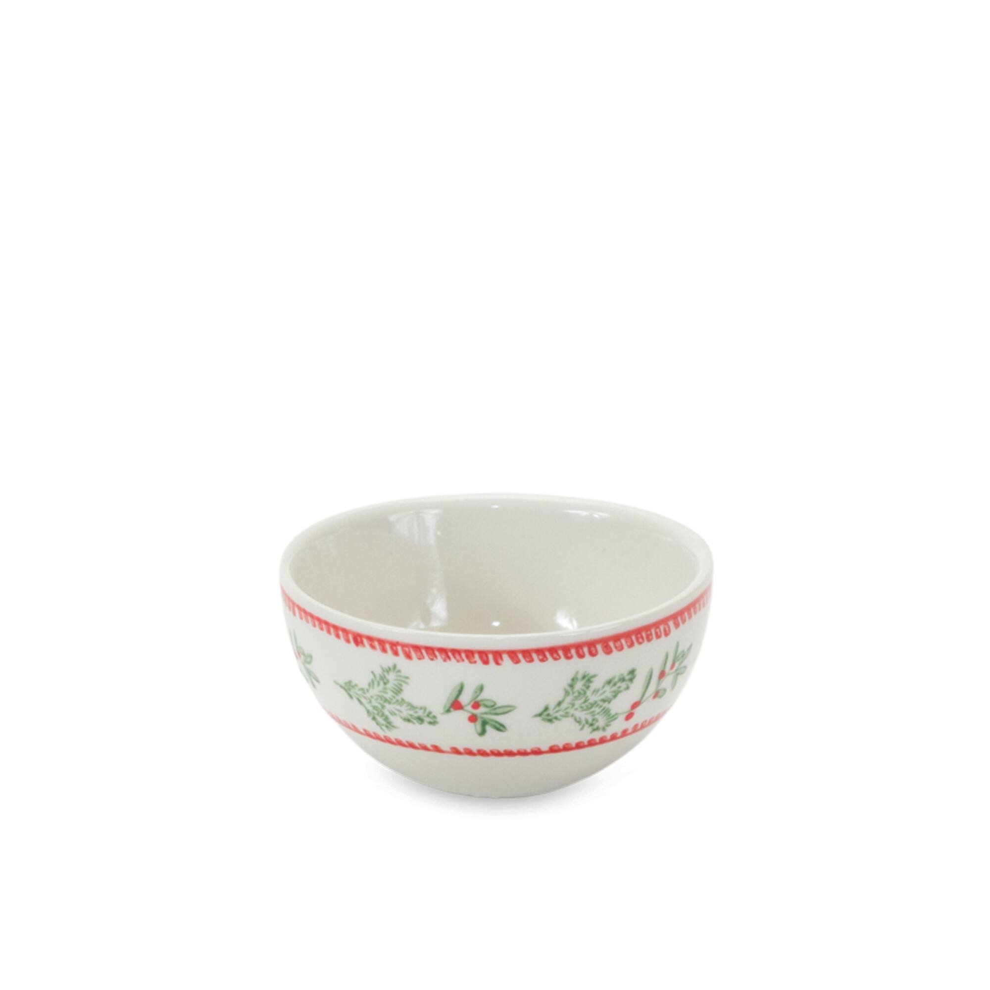 Alt View 2. BreeBe - Stoneware Mistletoe Bowl (Set of 3) - White.