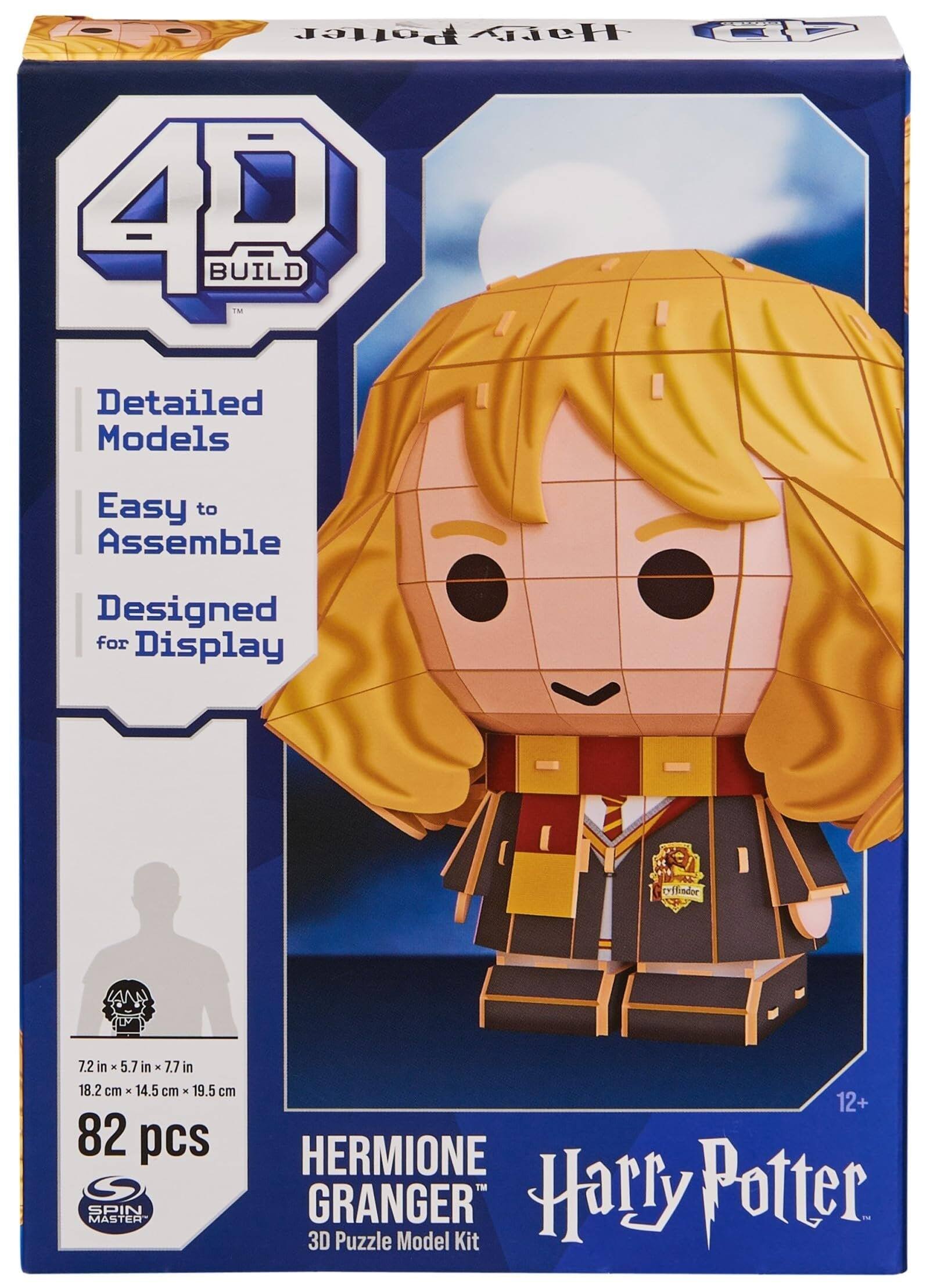 Polter 4D Build: Detailed Models, Easy to Assemble, Designed for Display  
Hermione Granger  
Harry Potter  
7.2 in x 5.7 in x 7.7 in (18.2 cm x 14.5 cm x 19.5 cm)  
82 pcs  
Spin Master  
12+