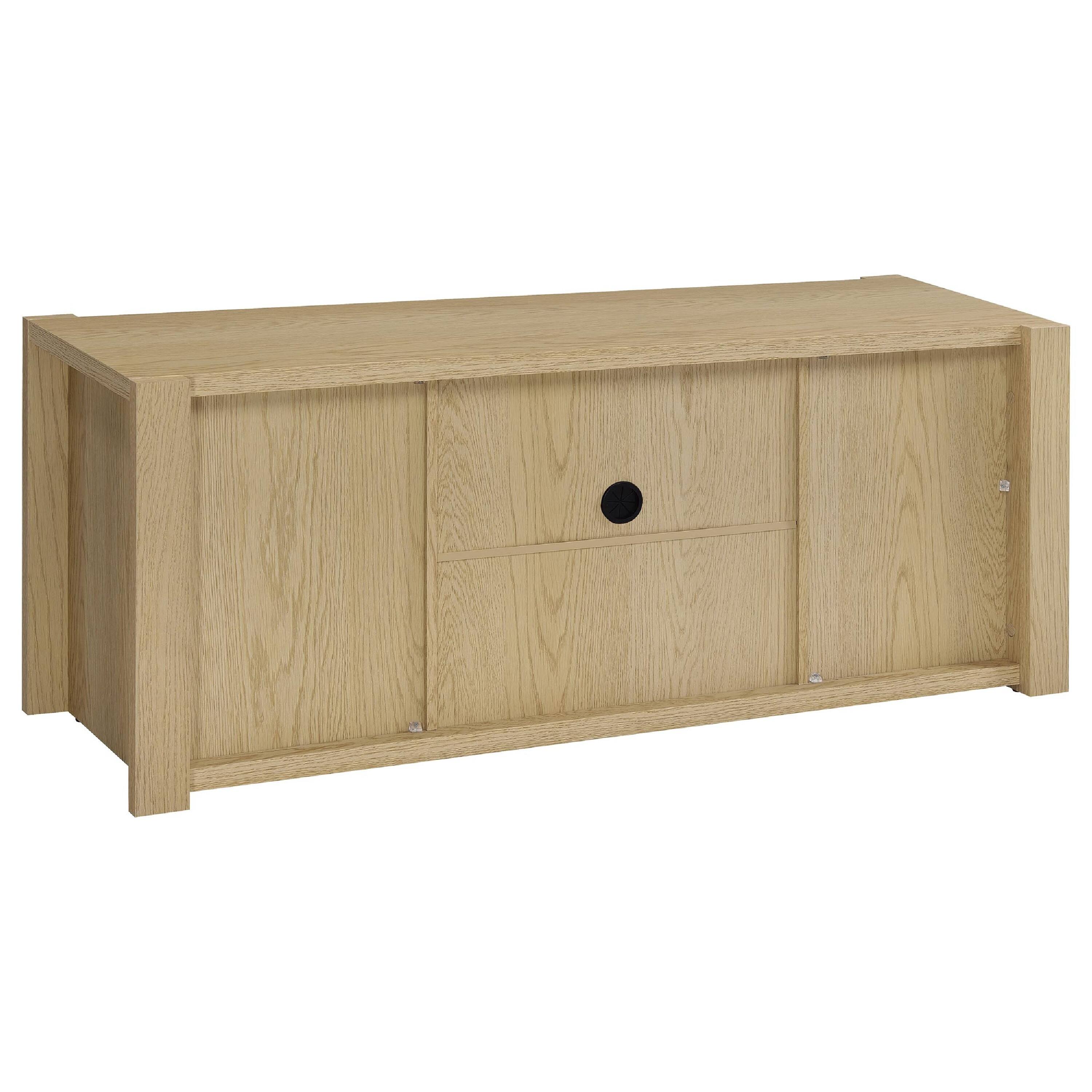 Alt View 5. Manhattan Lane - Laury TV Stand Media Console with Open Shelves, Light Oak Wood 60 Inch - Light Oak Brown.