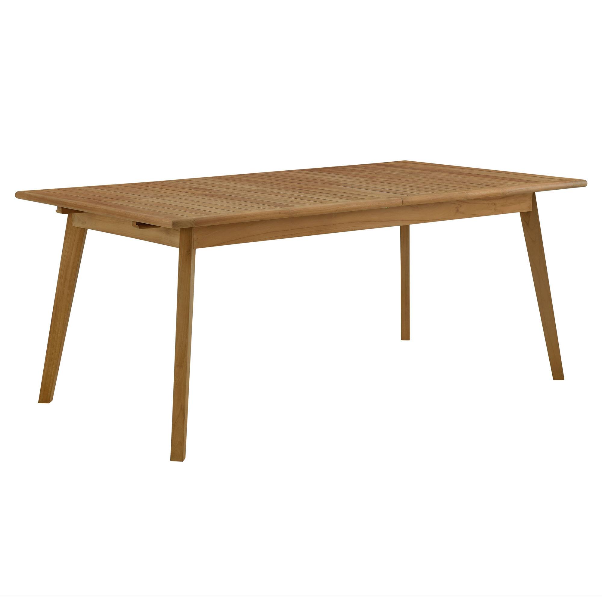 Angle. Modway - Vienna Outdoor Patio Teak Wood Extendable Dining Table by Modway - Natural.