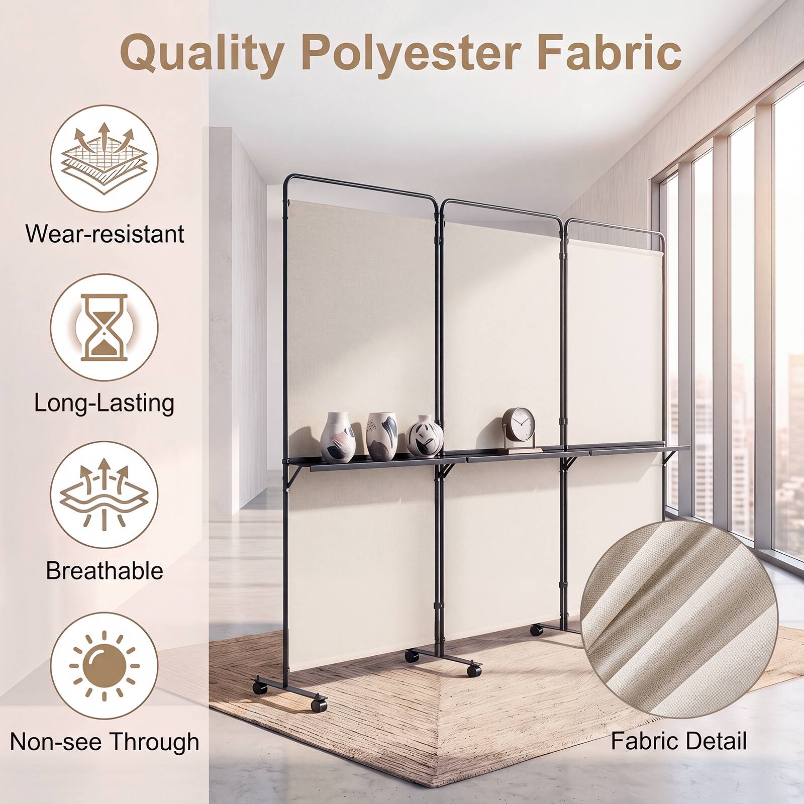 Quality Polyester Fabric

- Wear-resistant
- Long-Lasting
- Breathable
- Non-see Through

Fabric Detail