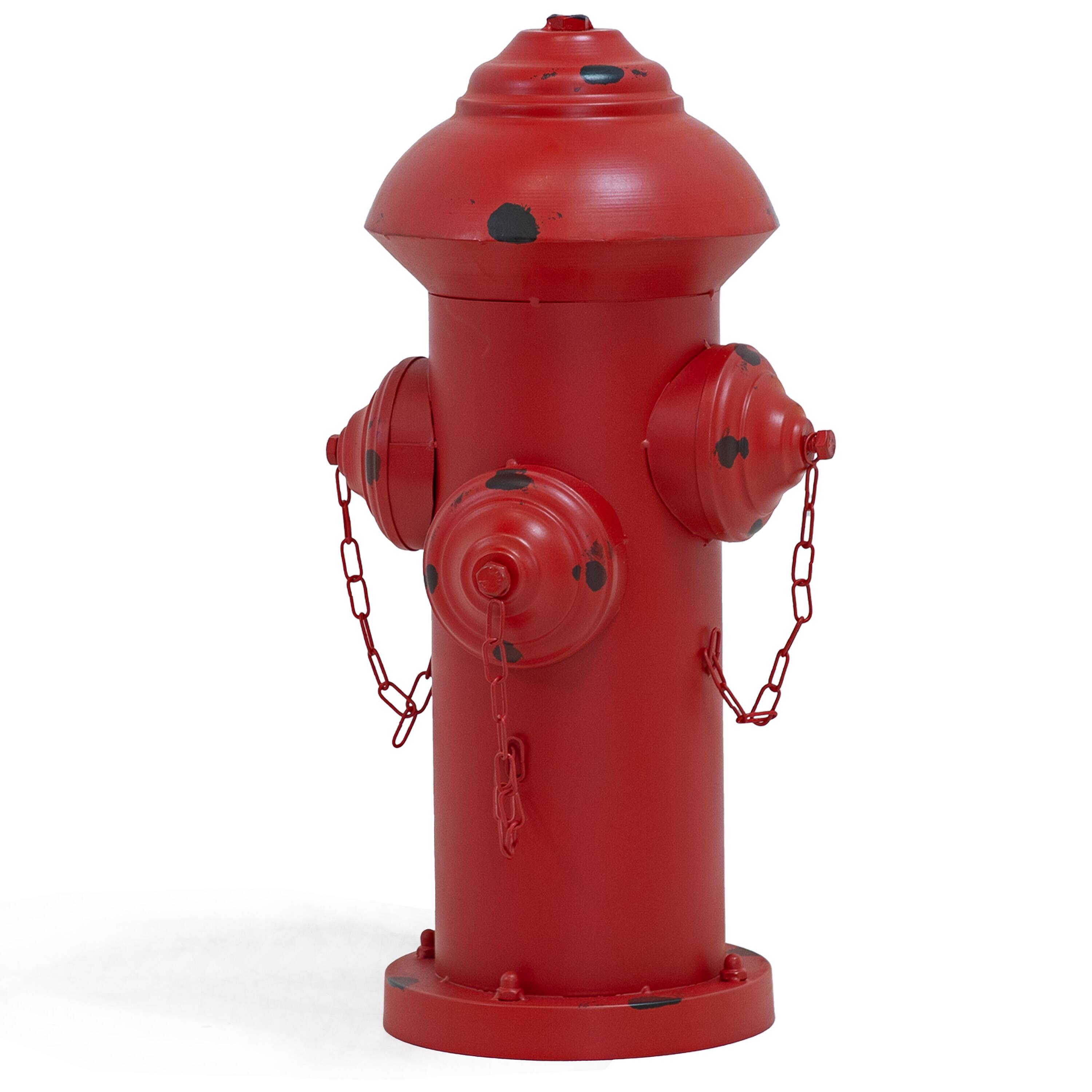 Alt View 10. Sunnydaze - Fire Hydrant Metal Outdoor Statue - 21 in - Red.