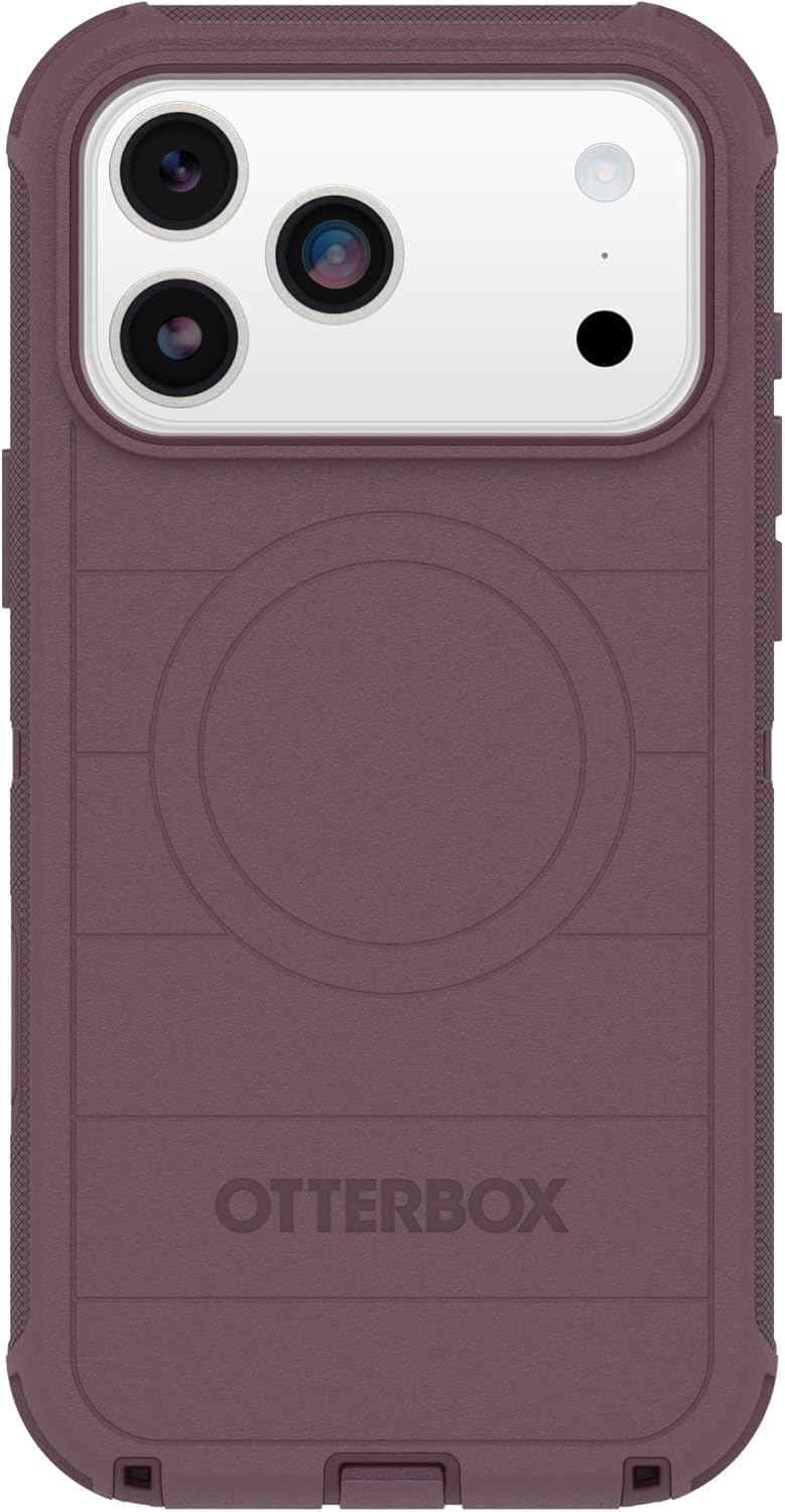 Left. OtterBox - OtterBox iPhone 18 Pro & iPhone 17 Pro (Only) - Defender Series Case - Case Only - Snaps on MagSafe - Rugged & Durable - Purple Mystery.