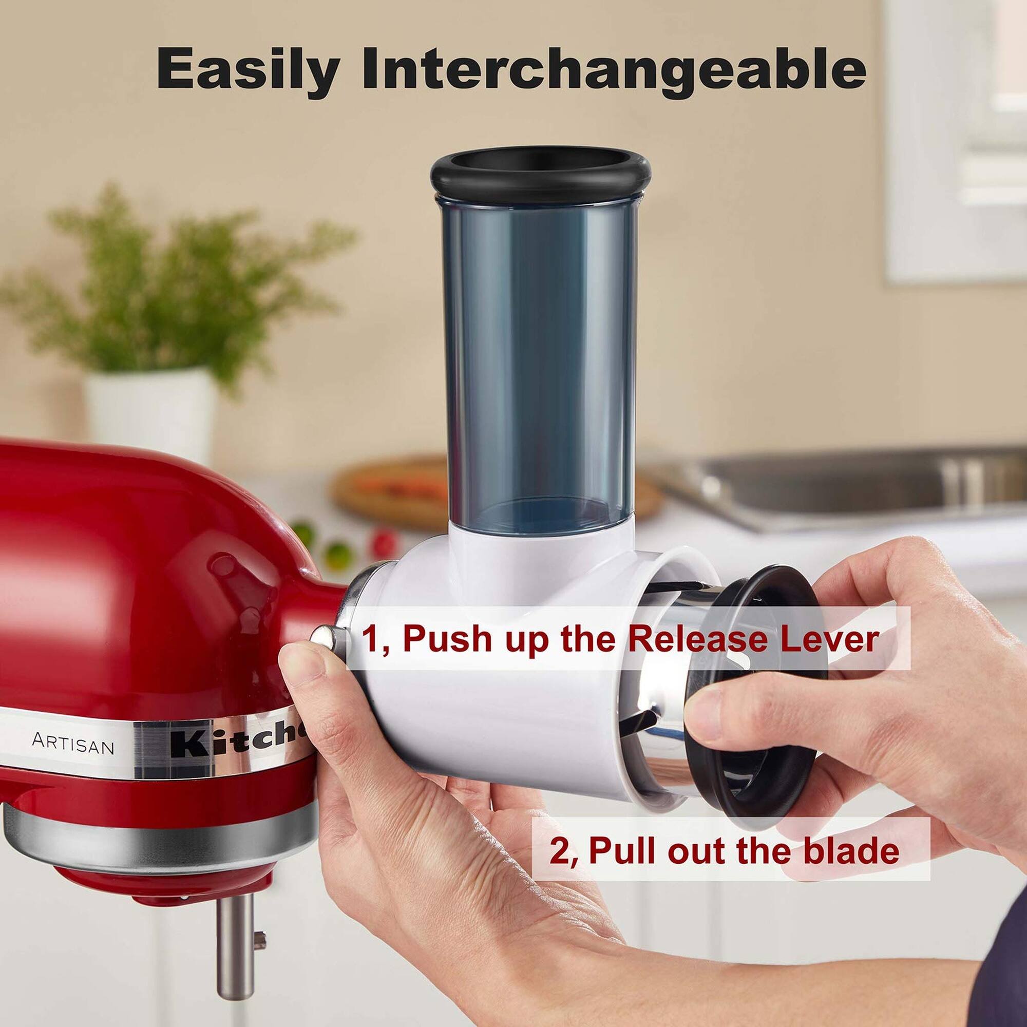 Easily Interchangeable

1. Push up the Release Lever
2. Pull out the blade