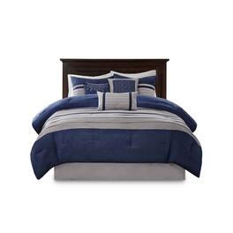 Gracie Mills - Bryony 7-Piece Microsuede Comforter Set - Blue
