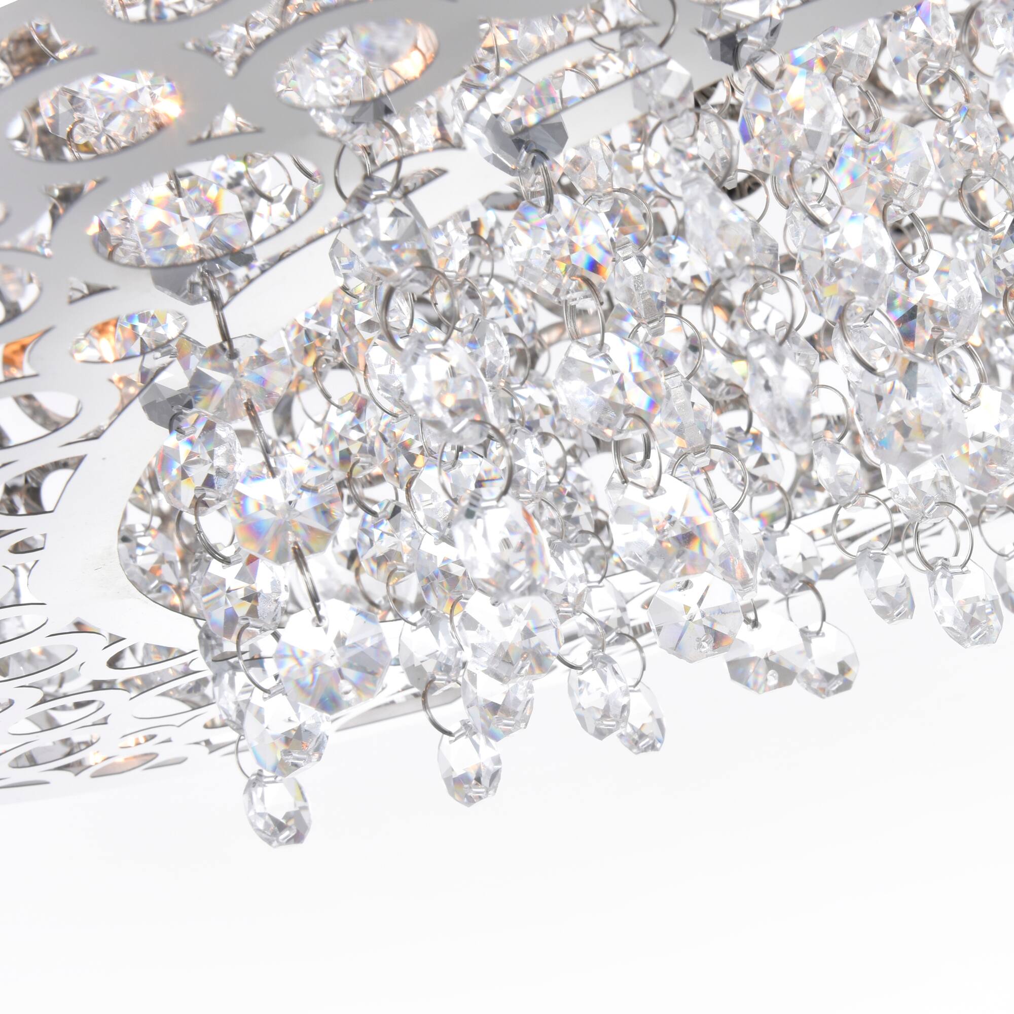 Alt View 1. CWI Lighting - Bubbles 4 Light Drum Shade Mini Pendant With Chrome Finish - Stainless Steel.