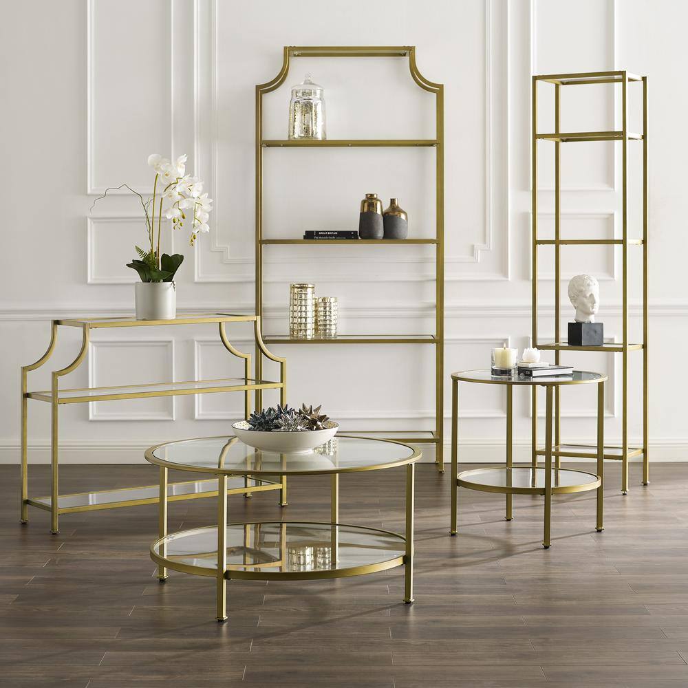 Alt View 4. Crosley Furniture - Aimee Entryway Console Table - Soft Gold.