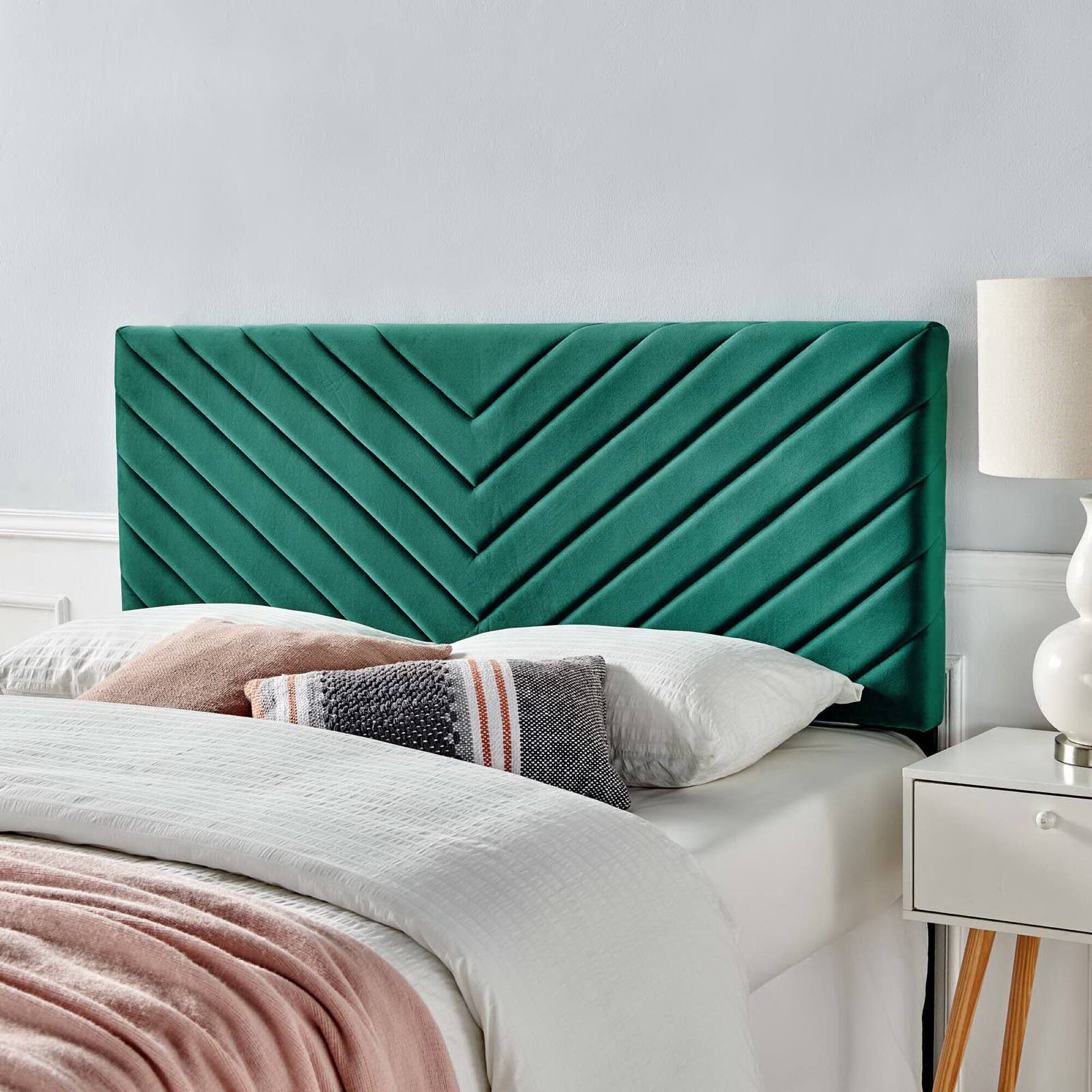 Alt View 2. Modway - Alyson Angular Channel Tufted Performance Velvet Twin Headboard by Modway - Blue.