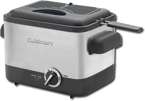 Angle. Cuisinart - 3 qt. Deep Fryer - Stainless Steel/Black.