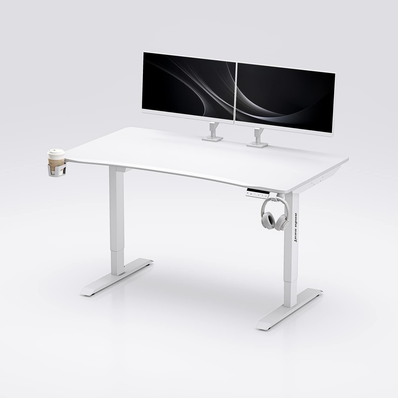 AndaSeat - Height Adjustable Electric Standing Desk, Ergonomic Sit Stand Up Rising Desks, Computer Workstation for Home Office - White
