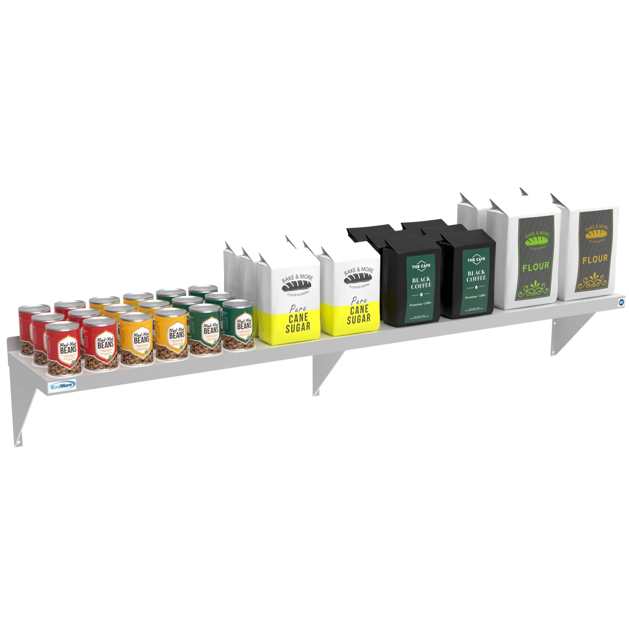 "Koolmore - 12"" x 72"" 18-Gauge Stainless-Steel Heavy Duty Wall Shelf, WMSH-1272 - Stainless Steel" price history on PriceWatchPro