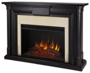 Front Zoom. Real Flame - Holbrook Electric Fireplace - Black Wash.