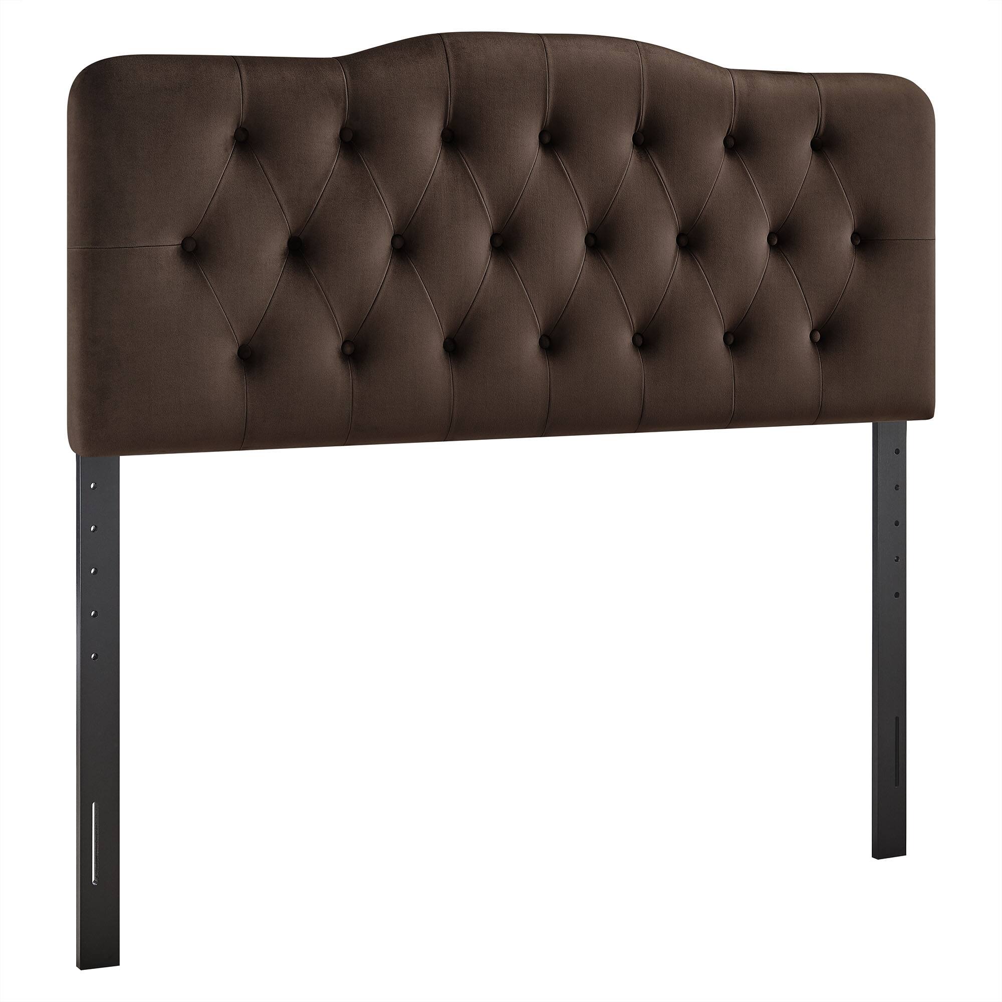 Angle. Modway - Annabel Diamond Tufted Performance Velvet Headboard by Modway - Chocolate Brown.