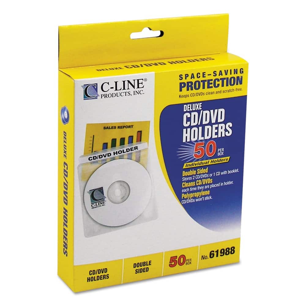 D Line C Line 61988 Deluxe Individual CD/DVD Holders with 2