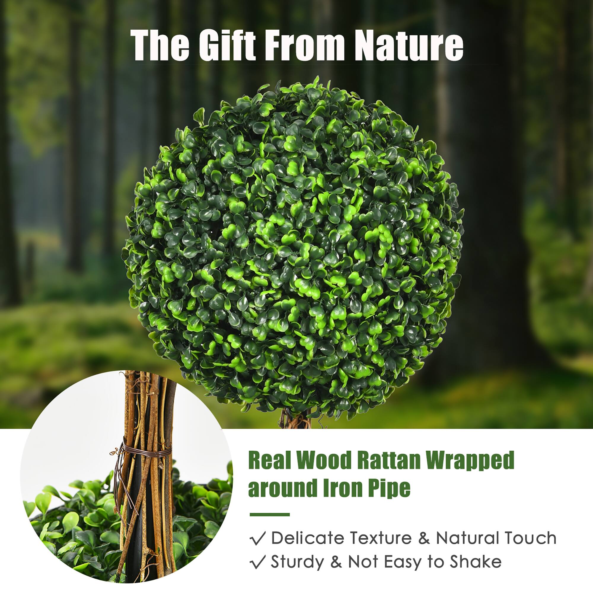 The Gift From Nature

Real Wood Rattan Wrapped Around Iron Pipe

- Delicate Texture & Natural Touch
- Sturdy & Not Easy to Shake