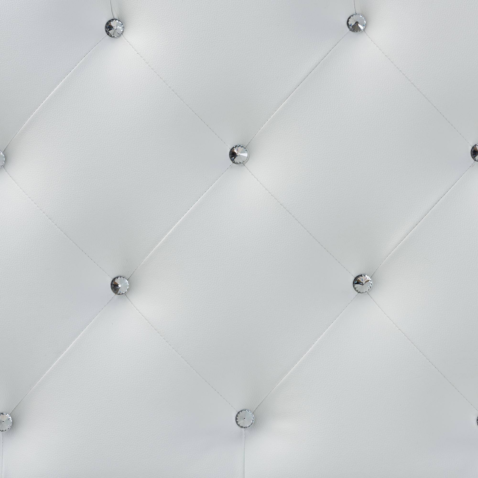 Left. Baxton Studio - Rita Modern and Contemporary Full Size Faux Leather Upholstered Button-tufted Scalloped Headboard - White.