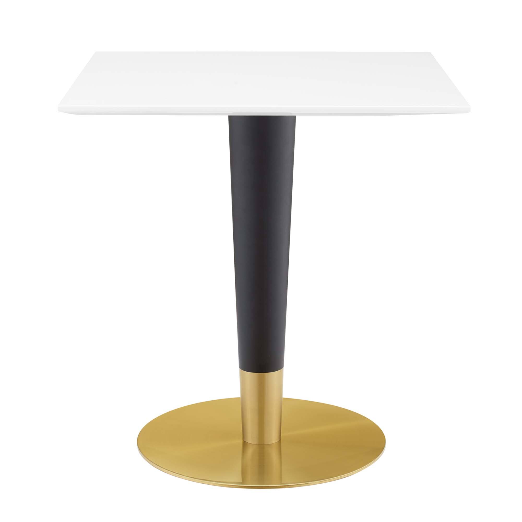 Angle. Modway - Zinque 28" Square Dining Table by Modway - Gold White.