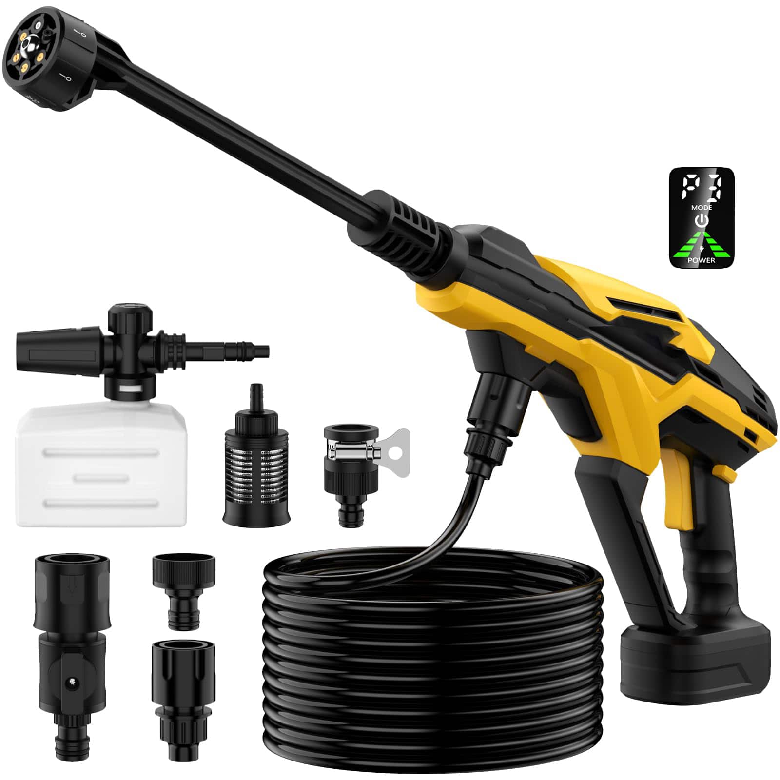 GlowWise - Portable 800PSI Dewalt Pressure Washer, Brushless Motor, 6-in-1 Nozzle & 3 Adjustable Levels for Yard, Car, Fence