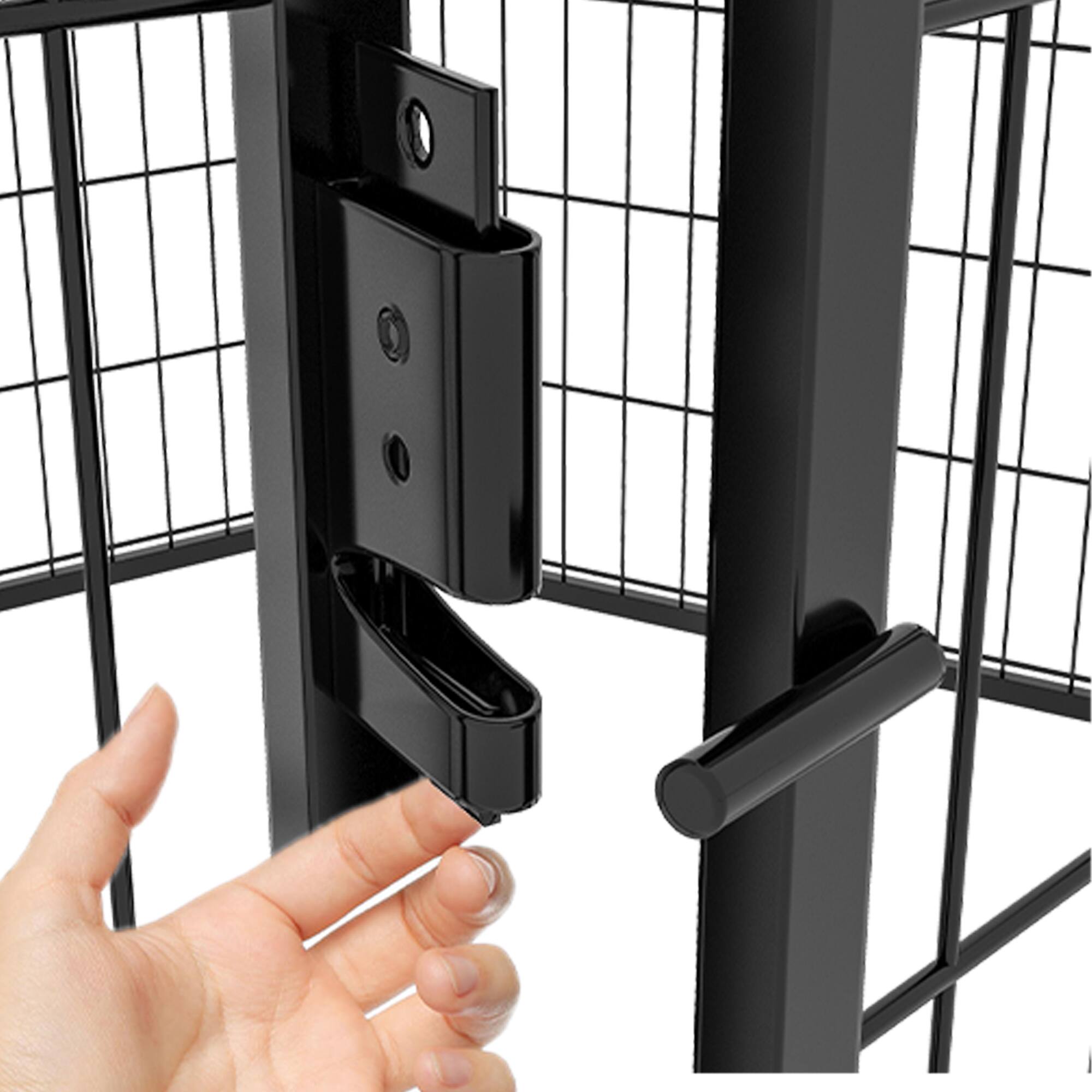 Back. Dexmalle - Dexmalle-39"H Dog Fence,16 Panels Heavy Duty Metal Playpen with door-Outdoor.