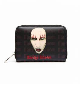 PopMarket - Marilyn Manson - Rocksax - Marilyn Manson - Red Lips - Bi-Fold Zipped Wallet/Purse (Black) - Multicolor